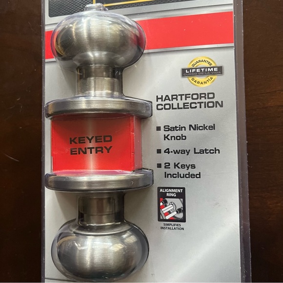 Defiant Keyed Entry Door Knob "Hartford Collection" 4 way Latch #881 996, new - Picture 2 of 6